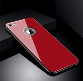 Apple iPhone 8 Kılıf Zore Düz Renkli Ebruli Cam Kapak - 9