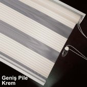 PREMİUM PİLELİ KREM ZEBRA PERDE ÜCRETSİZ ETEK SEÇENEĞİ - 5