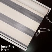 PREMİUM PİLELİ KREM ZEBRA PERDE ÜCRETSİZ ETEK SEÇENEĞİ - 6