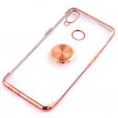 Galaxy A10S Yüzüklü Köşeleri Renkli Şeffaf Kamera Korumalı Kılıf thumbnail 5