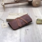 OWL LEATHER - PİERRE KOYU KAHVE BAĞCIKLI DERİ TÜTÜN KESESİ-TÜTÜN ÇANTASI - 1