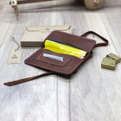 OWL LEATHER - PİERRE KOYU KAHVE BAĞCIKLI DERİ TÜTÜN KESESİ-TÜTÜN ÇANTASI - 2