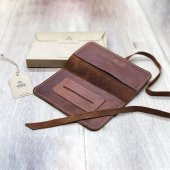 OWL LEATHER - PİERRE KOYU KAHVE BAĞCIKLI DERİ TÜTÜN KESESİ-TÜTÜN ÇANTASI - 3