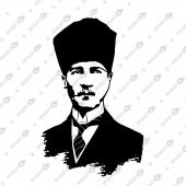 ULU ÖNDER  ATATÜRK PORTRE  DEKORATİF LAZER KESİM METAL TABLO 46x71 - 1