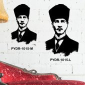 ULU ÖNDER  ATATÜRK PORTRE  DEKORATİF LAZER KESİM METAL TABLO 46x71 - 2