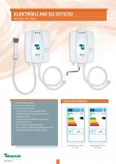 Baymak BT-7000 Banyo Tipi Ani Su Isıtıcı Elektrikli Şofben ( Montaj Hariç ) - 2
