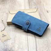 OWL LEATHER - PUHU MAVİ DERİ TÜTÜN KESESİ-TÜTÜN ÇANTASI - 5