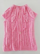 Kışlık El Yapımı Kız Çocuğu Yeleği 1 ile 3 yaş Bebe Pembesi - 2