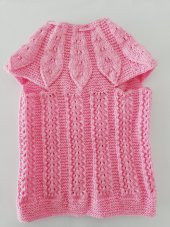 Kışlık El Yapımı Kız Çocuğu Yeleği 1 ile 3 yaş Bebe Pembesi - 3
