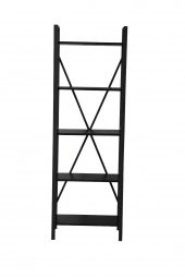 Unique Lüx 5 Raflı Çok Amaçlı Metal Kitaplık Raf  Siyah 60x180 - 2