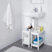 IKEA Vesken 2 Katlı Plastik Beyaz Banyo Raf Ünitesi - Banyo Düzenleme - 3
