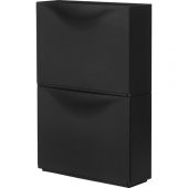 IKEA Trones Plastik Ayakkabılık Ayakkabı Dolabı - 2 Parça - Siyah - 1