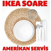 IKEA Soare Amerikan Servis - El Yapımı Hasır / Su Sümbülü - 6 Adet - 9