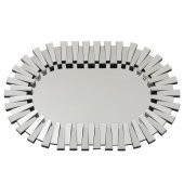 Fidex Home Lüks Piyano Modern Elips Büyük Ayna 118cm Gümüş - 1