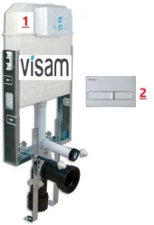 Visam 8 CM Asma Klozet 2 Kademeli Gömme Rezervuar BUTON DAHİL - 1