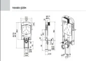 CREAVİT GÖMME REZERVUAR GR5001 + MAT BUTON + AC50L STOP VALF 3 LÜ SET - 3