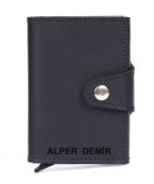 Otomatik Mekanizmalı Deri Kartlık Kartvizitlik Kişiye Özel Cüzdan - 2