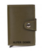 Otomatik Mekanizmalı Deri Kartlık Kartvizitlik Kişiye Özel Cüzdan - 3