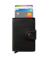 Otomatik Mekanizmalı Deri Kartlık Kartvizitlik Kişiye Özel Cüzdan - 6