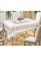 Kanaviçe Baskılı Sultan Masa Örtüsü Gold 160x300 Cm thumbnail 4