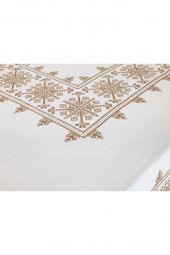 Kanaviçe Baskılı Sultan Masa Örtüsü Gold 160x300 Cm thumbnail 5