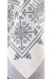 Kanaviçe Baskılı Sultan Masa Örtüsü Silver 160x300 Cm thumbnail 6