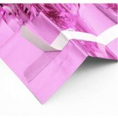 Metalik Folyo Pembe Püskül Masa Eteği 75x400 Cm - 3