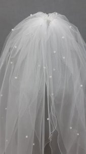 Gelin Duvağı Avrupa Tül Kabarık İncili Duvak 1mt 20 cm Boy 3mt En thumbnail 2