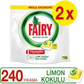 Fairy Hepsi Bir Arada Bulaşık Makinesi Deterjanı Kapsülü Limon Kokulu 120 x 2 Yıkama - 1
