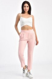 Belden Lastikli Pudra Bilek Kadın Pantolon - 1