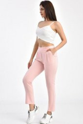 Belden Lastikli Pudra Bilek Kadın Pantolon - 2