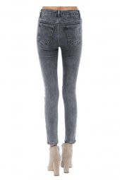 Gri Denim Dar Paça Kadın Pantolon - 3