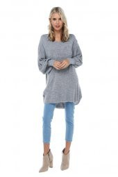 Mavi Açık Denim Taşlanmış Dar Paça Kadın Pantolon - 1