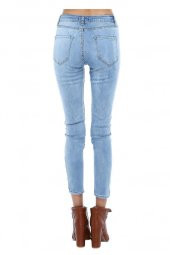 Mavi Açık Denim Dar Kesim Kadın Pantolon - 3