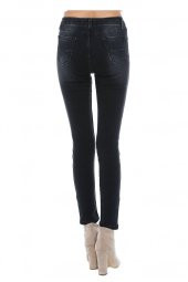 Siyah Denim Antrasit Taş Detaylı Kadın Pantolon - 3