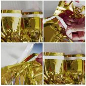 Metalik Folyo Gold (Altın Sarısı) Püskül Masa Eteği 75x400 Cm - 5