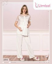 LİMİSSİ 2094 Hamile Lohusa  Yeni Sezon  Dantelli  Lohusa Pijama - 1