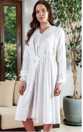 BONE CLUB 4631 HAMİLE LOHUSA DANTELLİ GECELİK SABAHLIK TAKIMI thumbnail 1