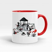 Çılgın Park Baskılı İçi ve Kulpu Kırmızı Renkli Kupa - 1