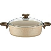 Safran Granit Basık Tencere 30 cm Gülsan - 1