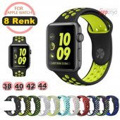 Apple Watch 38mm - 40mm Silikon Renkli Kordon Bileklik - 1