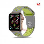 Apple Watch 38mm - 40mm Silikon Renkli Kordon Bileklik - 6