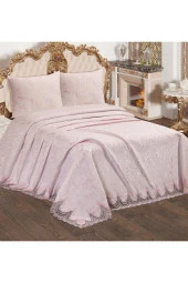 Fransız Güpürlü Çeyizlik Yatak Örtüsü Bulut Pudra thumbnail 2