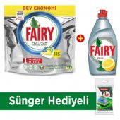 Fairy Platinum 115 Yıkama + Fairy Platinum 650 ml Sıvı + Sünger - 1