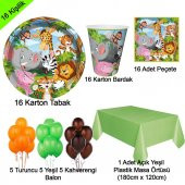 Aslan Zebra Zürafa Fil Maymun Kaplan Temalı Konsept Parti Seti thumbnail 1