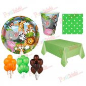Aslan Zebra Zürafa Fil Maymun Kaplan Temalı Konsept Parti Seti thumbnail 2