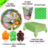 Aslan Zebra Zürafa Fil Maymun Kaplan Temalı Konsept Parti Seti thumbnail 3