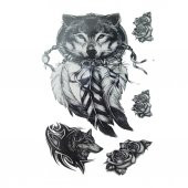 Kurt Geçici Dövme Seti, Sticker Kurt Başı Tattoo Modelleri - 1