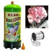 Helyum Gazı Tüp+20 Adet Metalik Pembe Uçan Balon+İpi - 1