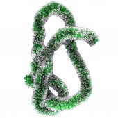 Koyu Yeşil-Gümüş Zincir Boyun Süsü Yılbaşı Çam Ağacı Süsü - 1